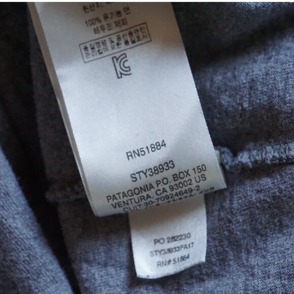 Patagonia P-6 Back Logo Responibili-Tee Long Sleeve Shirt Size M Gray - Picture 7 of 7